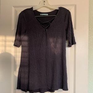 Grey Criss Cross Top